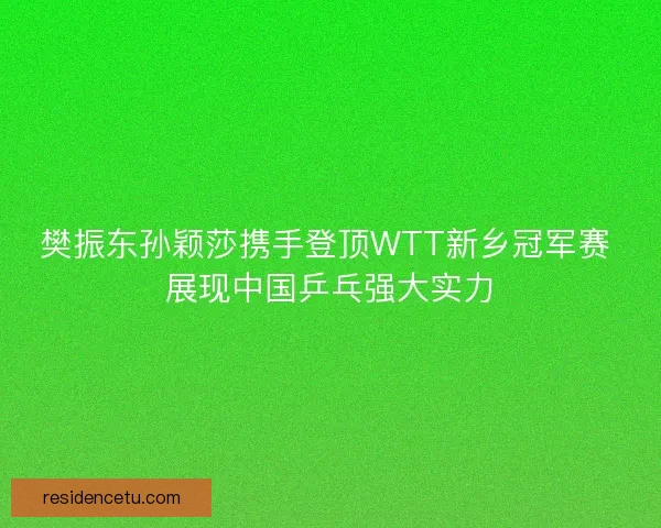 樊振东孙颖莎携手登顶WTT新乡冠军赛 展现中国乒乓强大实力